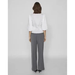 Pantalon à jambe large gris