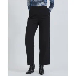 Pantalon à jambe large noir Ava