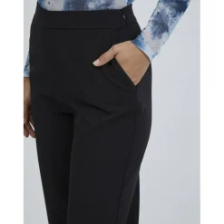 Pantalon à jambe large noir Ava
