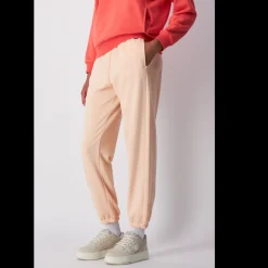 Pantalon à ourlet élastique femme - Rose