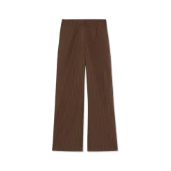 Pantalon à pinces évasé Gen choco rayures chocolat