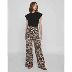 Pantalon ample à imprimé léopard Leoa noir Nia