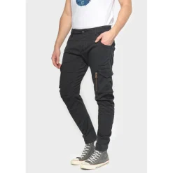 Pantalon cargo Alban noir en coton