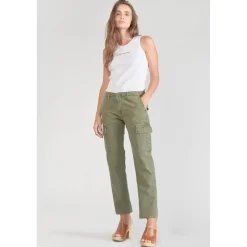 Pantalon cargo Castellas kaki vert en coton