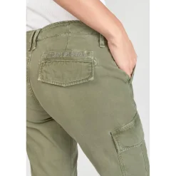Pantalon cargo Castellas kaki vert en coton
