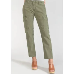 Pantalon cargo Castellas kaki vert en coton