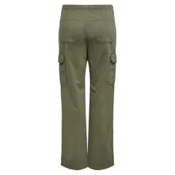 Pantalon cargo taille haute vert en coton Alia