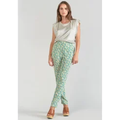 Pantalon carotte RANI bleu