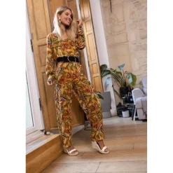 Pantalon Cécilia multicolore en viscose