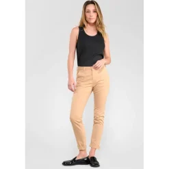 Pantalon chino DYLI 6 beige Hana en coton