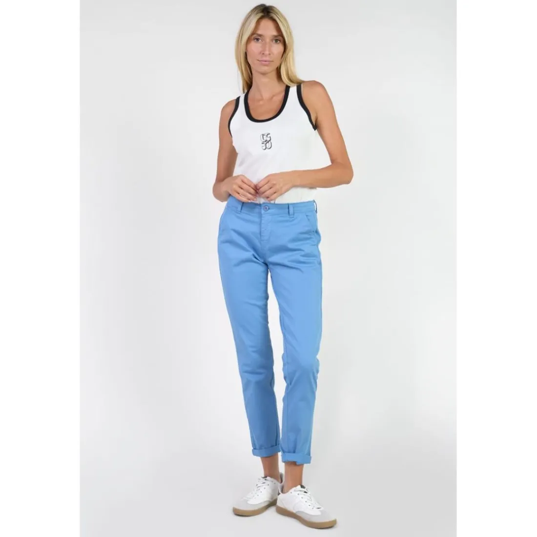 Pantalon chino DYLI 7 bleu Ora