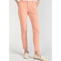 Pantalon chino Dyli3 pêche blanc en coton