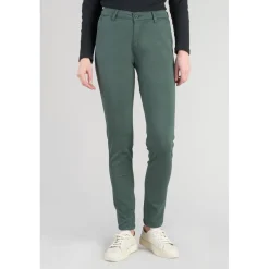 Pantalon chino Dyli4 vert bouteille en coton