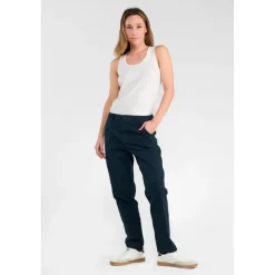 Pantalon chino ERLE bleu Gwen en coton
