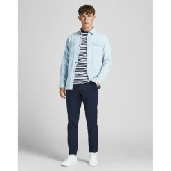 Pantalon chino Slim Fit Bleu Marine en coton Nick