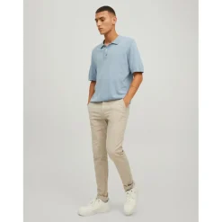 Pantalon chino Slim Fit Gris beige en coton Quinn