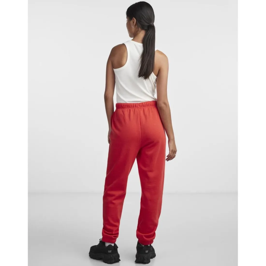Pantalon de survêtement rouge en coton Zola