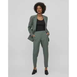 Pantalon de tailleur vert foncé