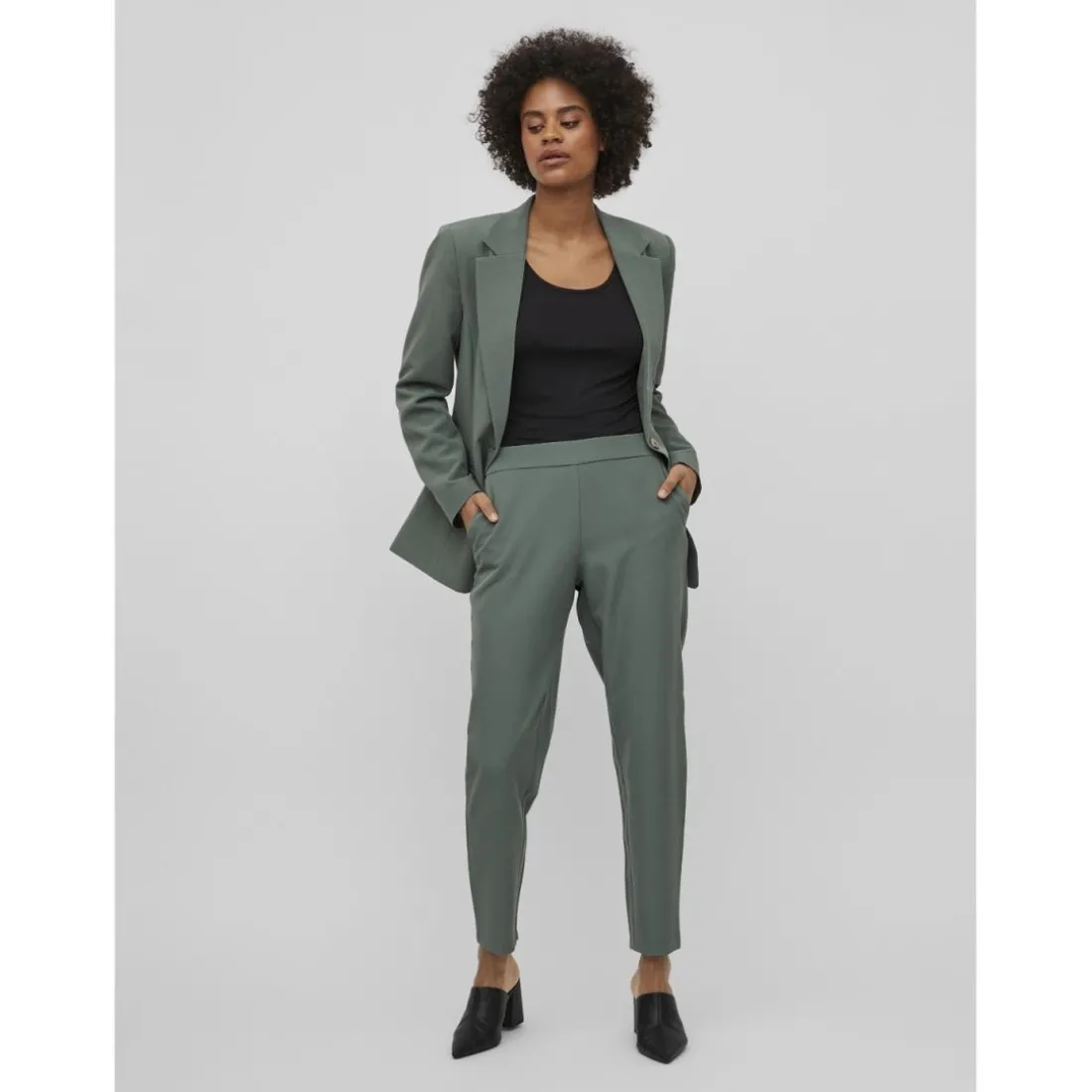 Pantalon de tailleur vert foncé