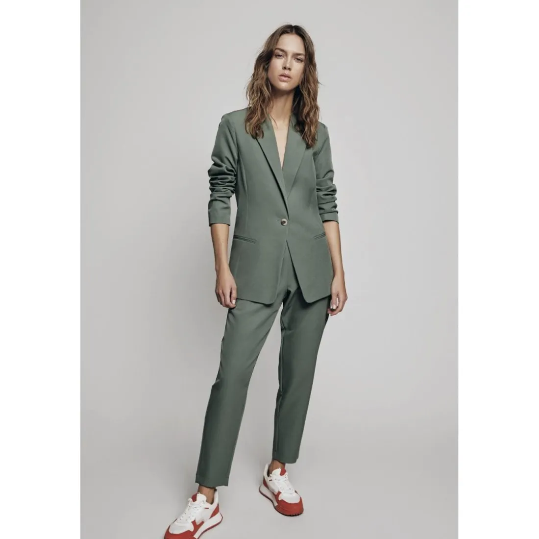 Pantalon de tailleur vert foncé