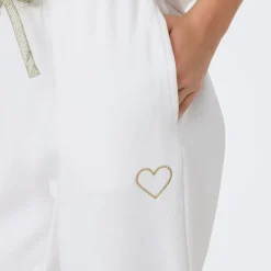 Pantalon decontracté Noomi - Blanc cassé/ Coeur doré en coton Elsie