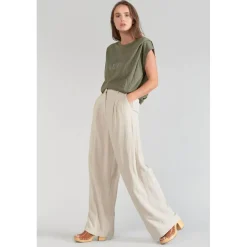 Pantalon droit SAGUA blanc en lin