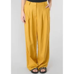 Pantalon droit SAGUY moutarde Adele en viscose