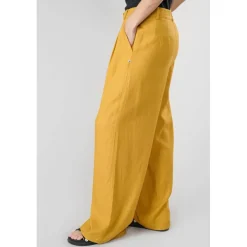 Pantalon droit SAGUY moutarde Adele en viscose