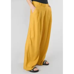 Pantalon droit SAGUY moutarde Adele en viscose