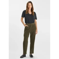 Pantalon droite CORDO kaki Xena en coton