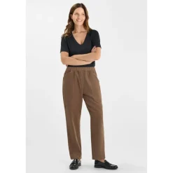 Pantalon droite CORDO marron Maud en coton