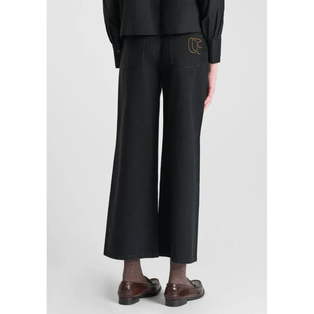 Pantalon droite en jeans ALEXGI noir Ode