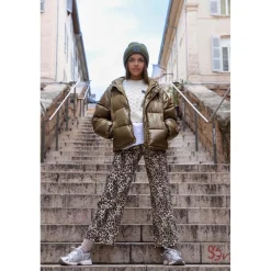 Pantalon droite en jeans marron Zoe