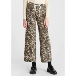 Pantalon droite en jeans marron Zoe