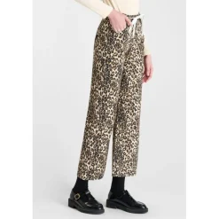 Pantalon droite en jeans marron Zoe