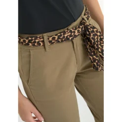 Pantalon droite KRISTIN kaki en coton Yule