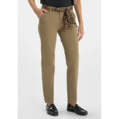 Pantalon droite KRISTIN kaki en coton Yule