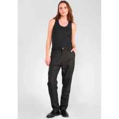 Pantalon droite SPARKLIN noir Lara en coton