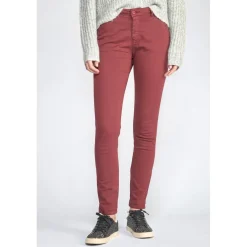 Pantalon dyli bordeaux rouge en coton