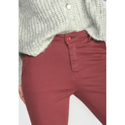 Pantalon dyli bordeaux rouge en coton