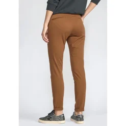 Pantalon dyli caramel marron en coton