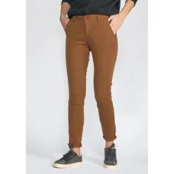 Pantalon dyli caramel marron en coton