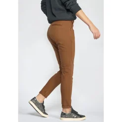 Pantalon dyli caramel marron en coton
