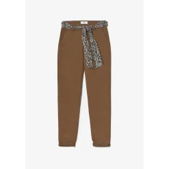 Pantalon dyli caramel marron en coton