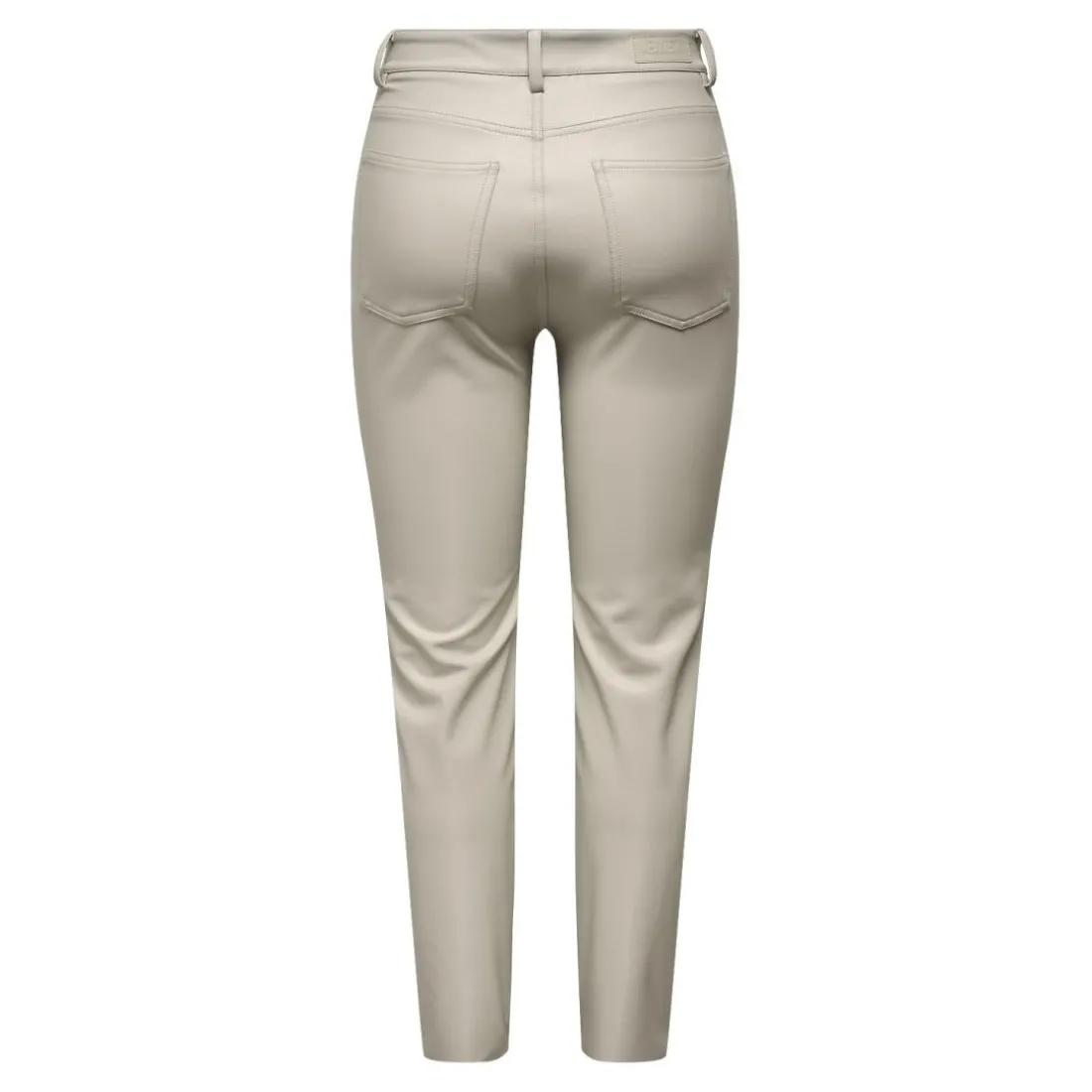 Pantalon en simili-cuir braguette zippée taille haute gris clair Xena