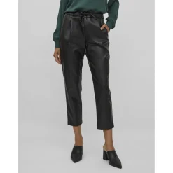 Pantalon en simili-cuir noir Ione