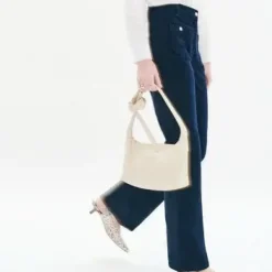 Pantalon femme bleu marine en coton