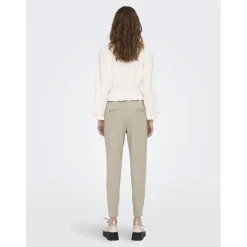 Pantalon fermeture à cordon gris clair en viscose Clio