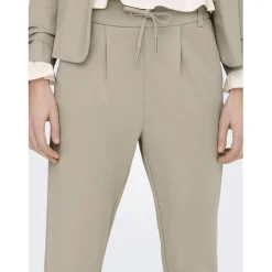 Pantalon fermeture à cordon gris clair en viscose Clio