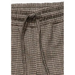 Pantalon fille, cargo Ruzenagi à motif pied de poule beige